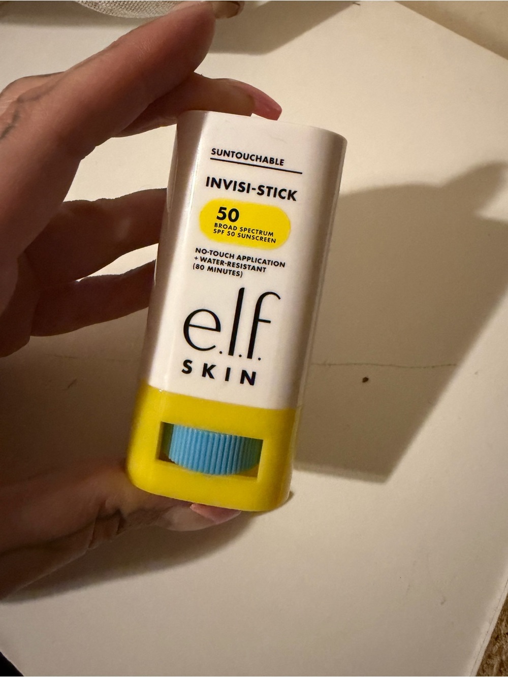 ELF Yellow & White Sunto uchable Invisi Clear Sunscreen Stick SPF 50 - Picture 2 of 5